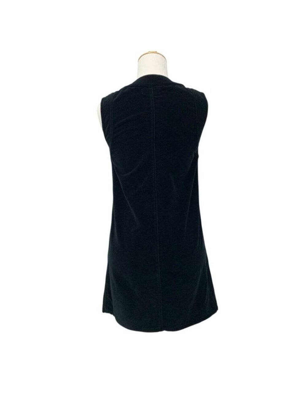 Celine Dress Cotton Black Gold Triomphe Velor Sleeveless - Picture 3 of 8